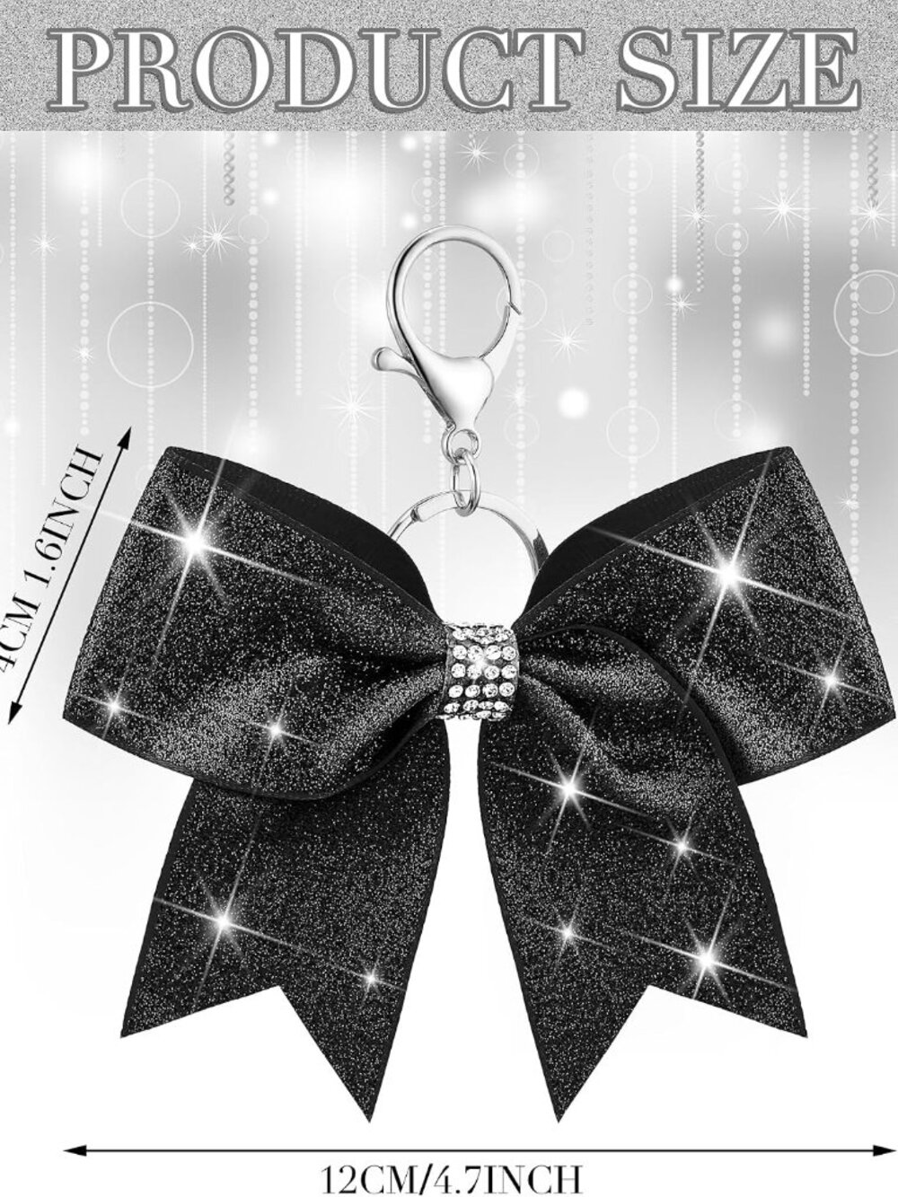 Cheer Bow Keychain Bulk Rhinestone - Picture 2 of 7